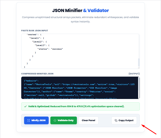Fast Client-Side JSON Compressor